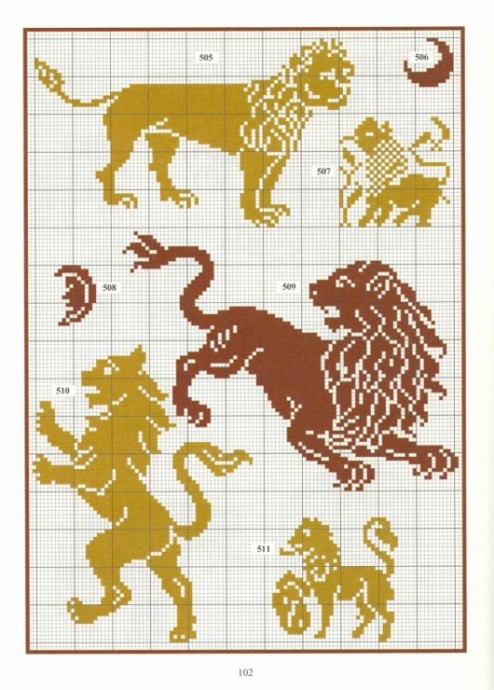​Вышиваем львов