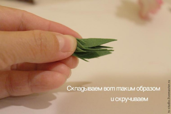 ​Изготовление гвоздики из пластичной замши: часть 3