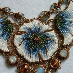 Вышиваем бисером колье "Голубые цветы": часть 1