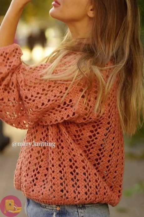 ​Ажурные джемперы крючком