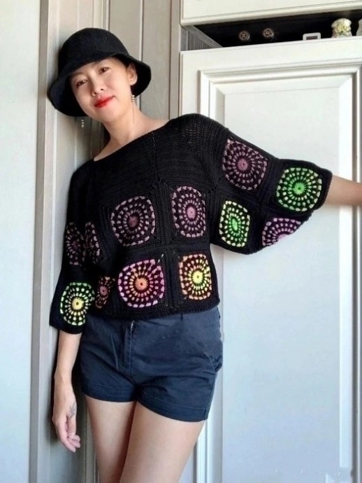 ​Интересный джемпер крючком