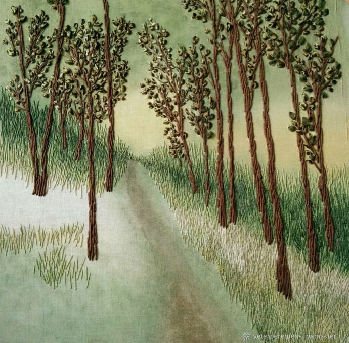 Вышивание картины "Призрачный лес"