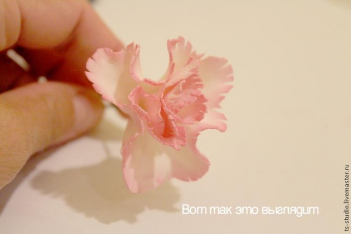 ​Изготовление гвоздики из пластичной замши: часть 2