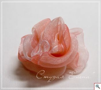 Цветы из ленты органзы