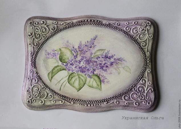 Процесс имитации филиграни и роспись акриловыми красками шкатулки: часть 2