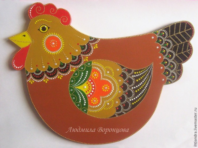 Создаем панно с крючками "Курочка": часть 2