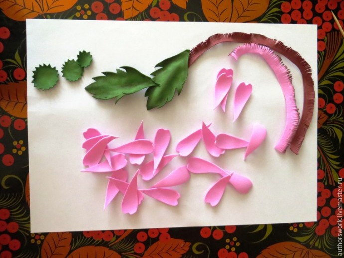 Гербера из фоамирана: часть 3