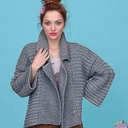 Серый уютный жакет