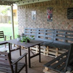 Длинная скамья со спинкой для дачи своими руками