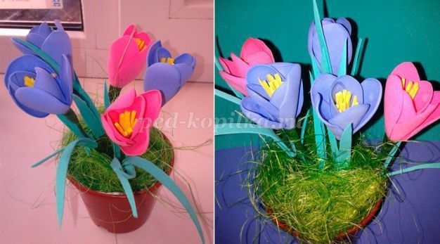 Крокусы из фоамирана: часть 2