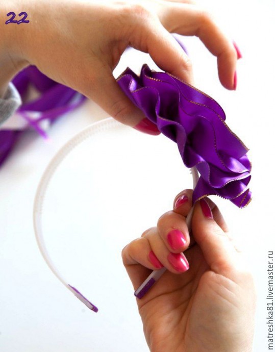 ​Создаем нарядный ободок для волос: часть 3