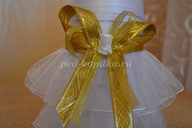 Украшение бутылок шампанского на свадьбу: мастер-класс, часть 2