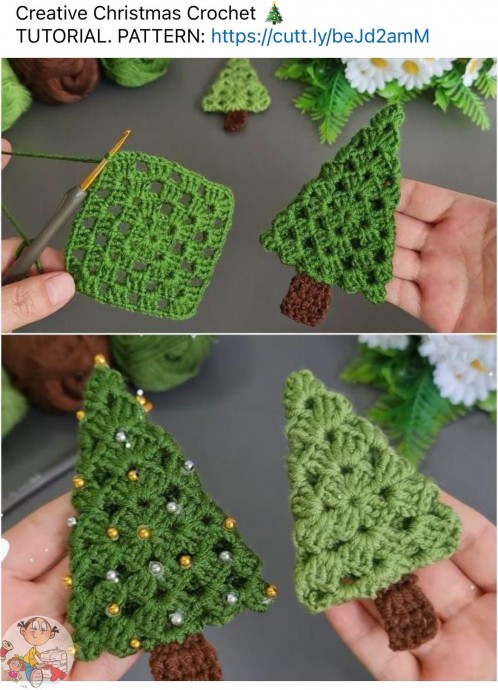 ​Вяжем ёлочки крючком