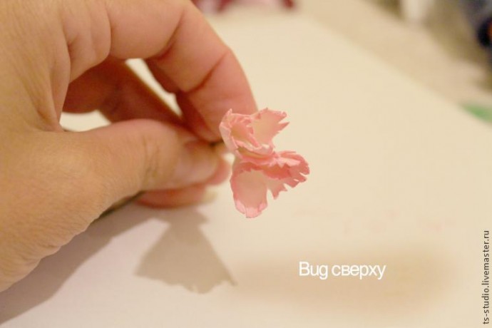 ​Изготовление гвоздики из пластичной замши: часть 2