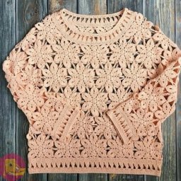 Оригинальный джемпер крючком