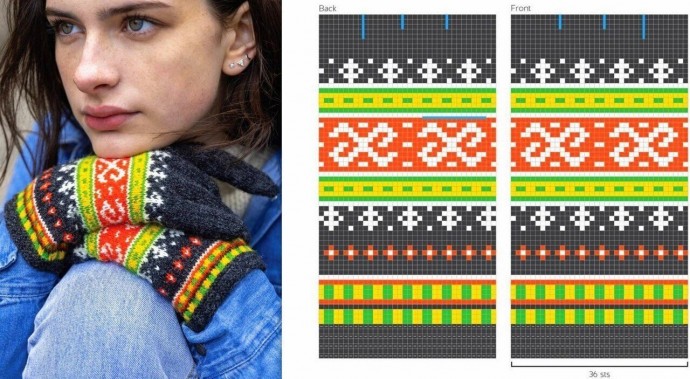 Перчатки с жаккардом