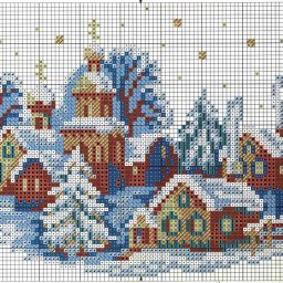 Вышиваем зимние пейзажи: часть 10