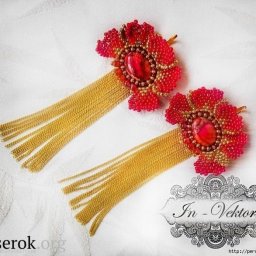 Цветoчные cеpьги из биcеpa