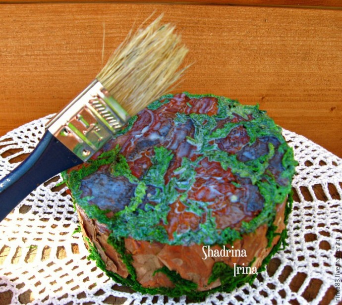 Делаем оригинальную подушечку для обручальных колец с применением природных материалов