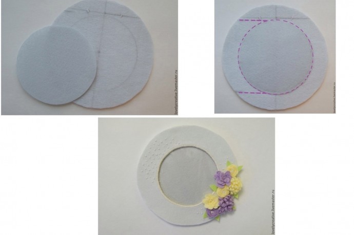 ​Мастерим круглую фоторамку с цветами из фетра