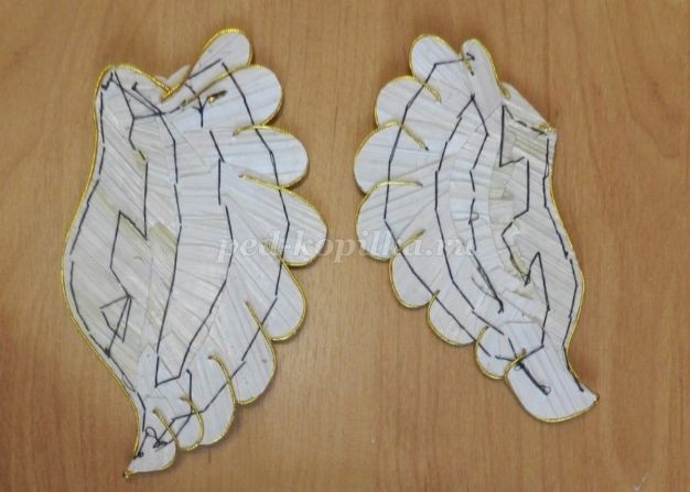 Декоративное панно "Жар-птица" из соломки: часть 3