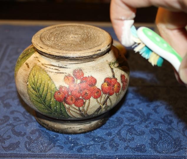 ​Искусственное состаривание "Горшочек для хранения": часть 3