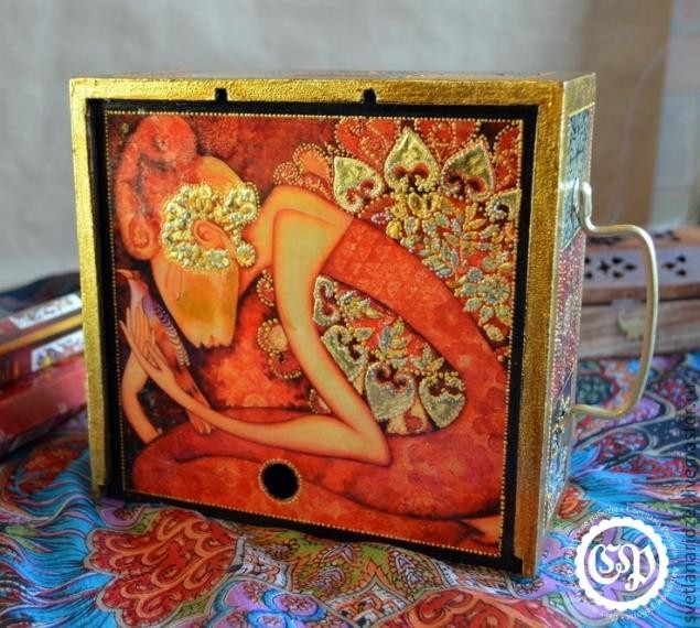 ​Коробка для чая превращается в восточную шкатулку: мастер-класс, часть 5