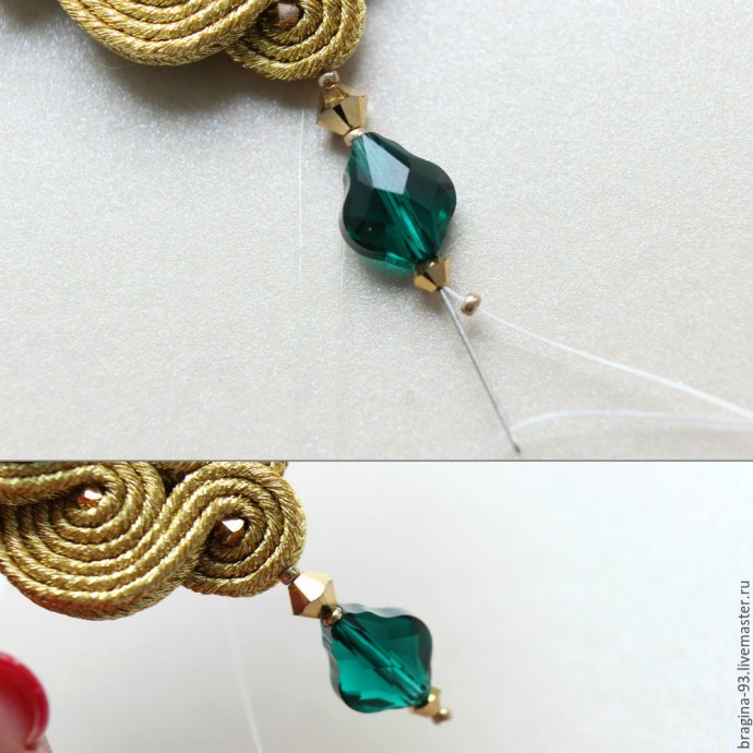 ​Создаем брошь из сутажа и кристаллов Swarovski: часть 2