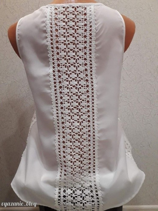 ​Кружевная вставка крючком