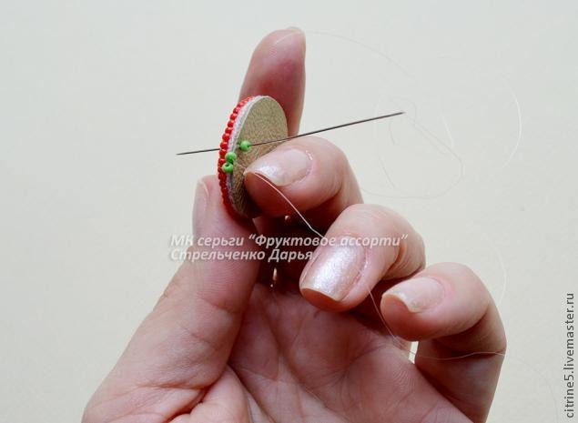 Мастер класс по вышитым серьгам "Фруктовое ассорти": часть 2