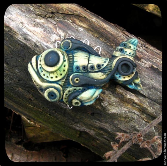 Бионическая рыба: необычное украшение из полимерной глины