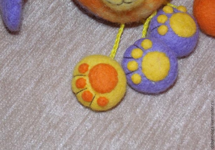 Позитивный пёс Шарик, выполненный в технике сухого и мокрого валяния: часть 5 Позитивный пёс Шарик, выполненный в технике сухого и мокрого валяния: часть 5