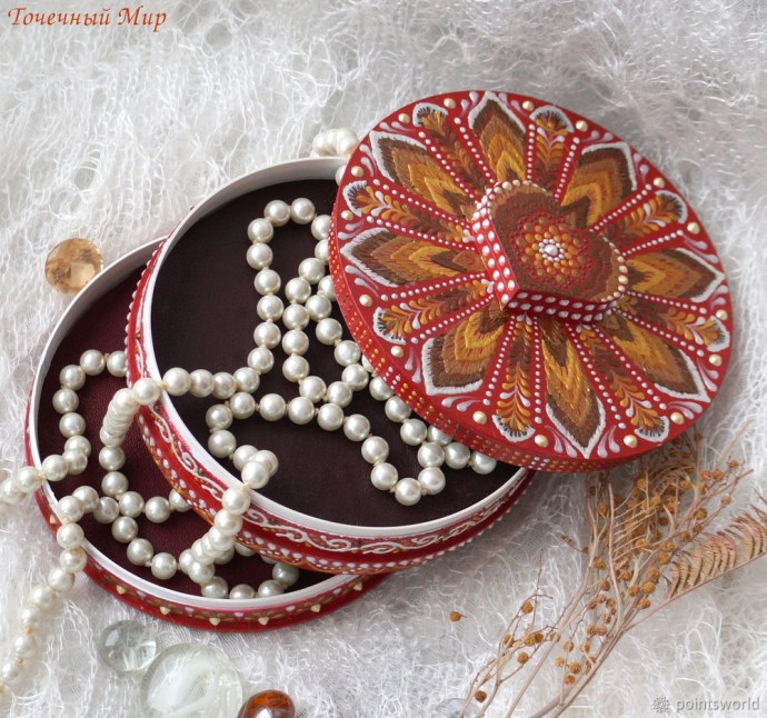 Процесс создания оригинальной шкатулки в технике контурной росписи: часть 4