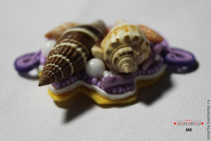 ​Сутажная брошь с ракушками: мастер-класс, часть 3