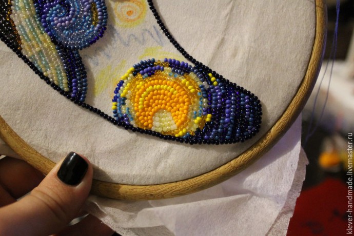 ​Создаем колье из бисера "Звездная Ночь": часть 4