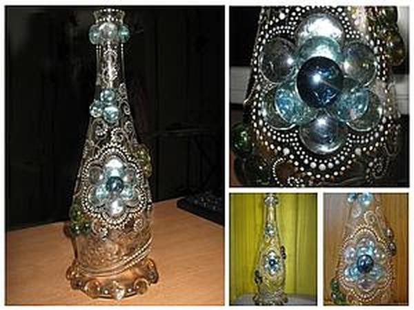 Создание хрустальной сказки: роспись стеклянной бутылки