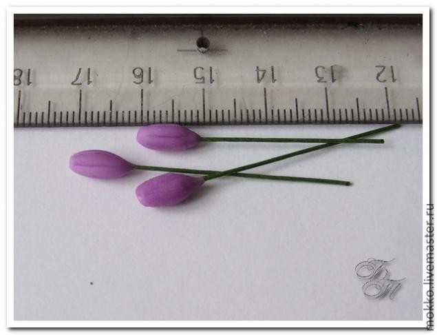 Лепим веточки лаванды из полимерной глины без использования молдов: часть 1