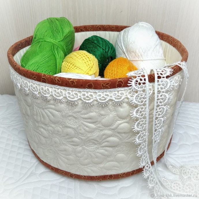 ​Шьем текстильную корзинку-торбочку: часть 3