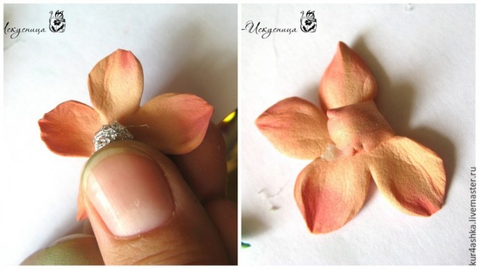 Декорируем свечу для семейного очага с цветами из фоамирана: часть 3