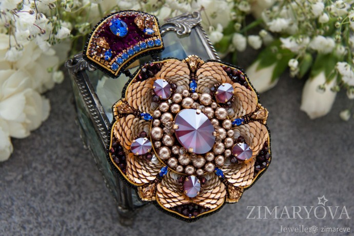 Мастерим брошь-цветок "Flower of the Universe": часть 4