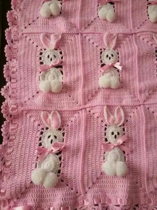 Плед детский с зайчиками