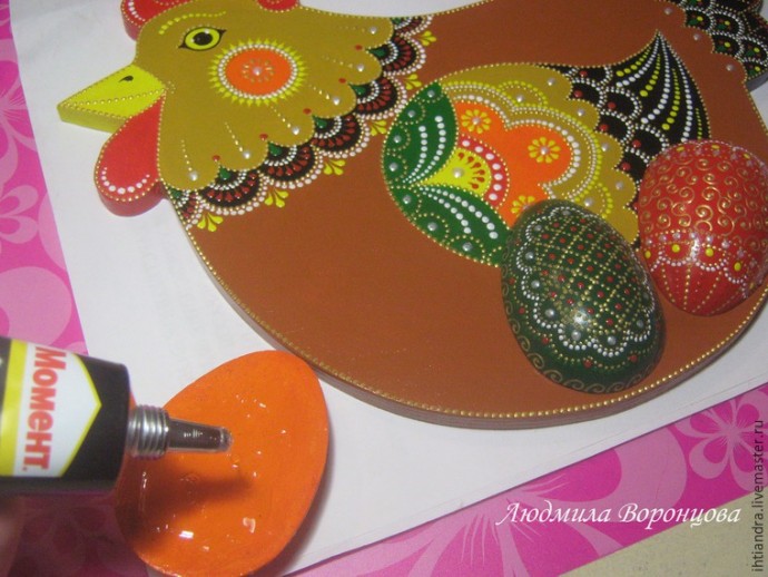 Создаем панно с крючками "Курочка": часть 3