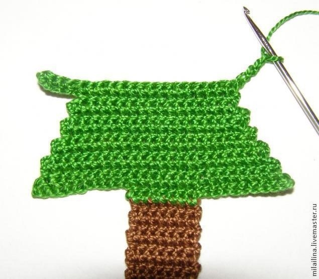 ​Вязаная закладка для книги "Новогодняя ёлка"