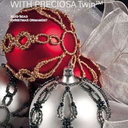 Ёлочный шар оплетенный бисером