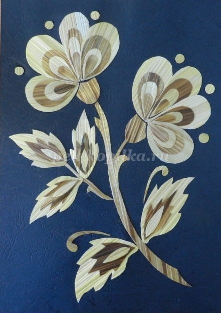 Цветочное панно из соломки: часть 3