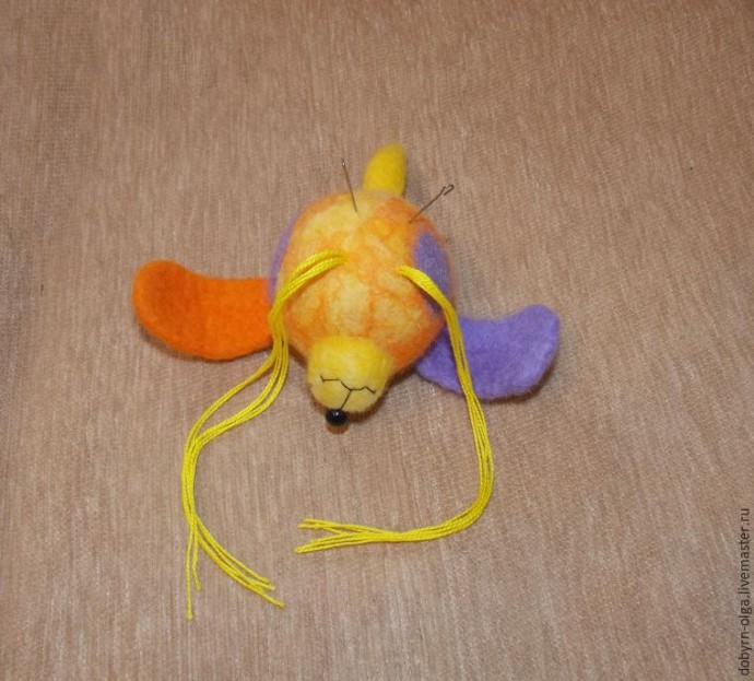 Позитивный пёс Шарик, выполненный в технике сухого и мокрого валяния: часть 4 Позитивный пёс Шарик, выполненный в технике сухого и мокрого валяния: часть 4