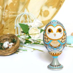 Расписываем деревянное яйцо "Совёнок": часть 1