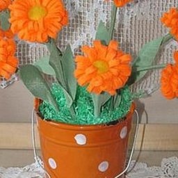 Создаём солнечный букетик календулы из фетра или флиса: часть 2