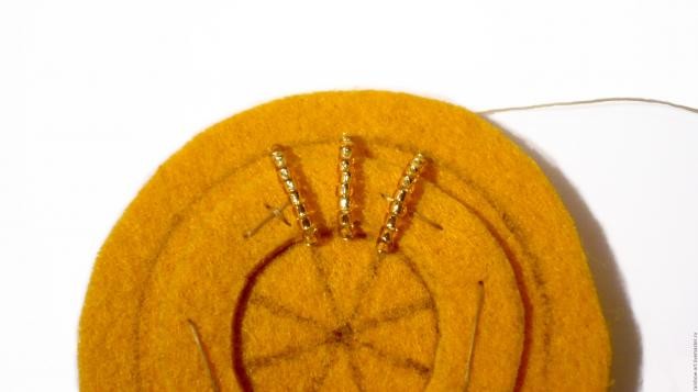 Серьги с вышивкой бисером "Жар-птица": часть 1