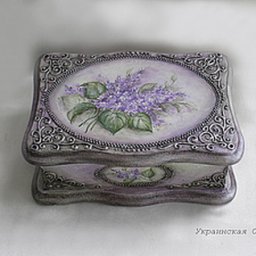 ​Процесс имитации филиграни и роспись акриловыми красками шкатулки: часть 3